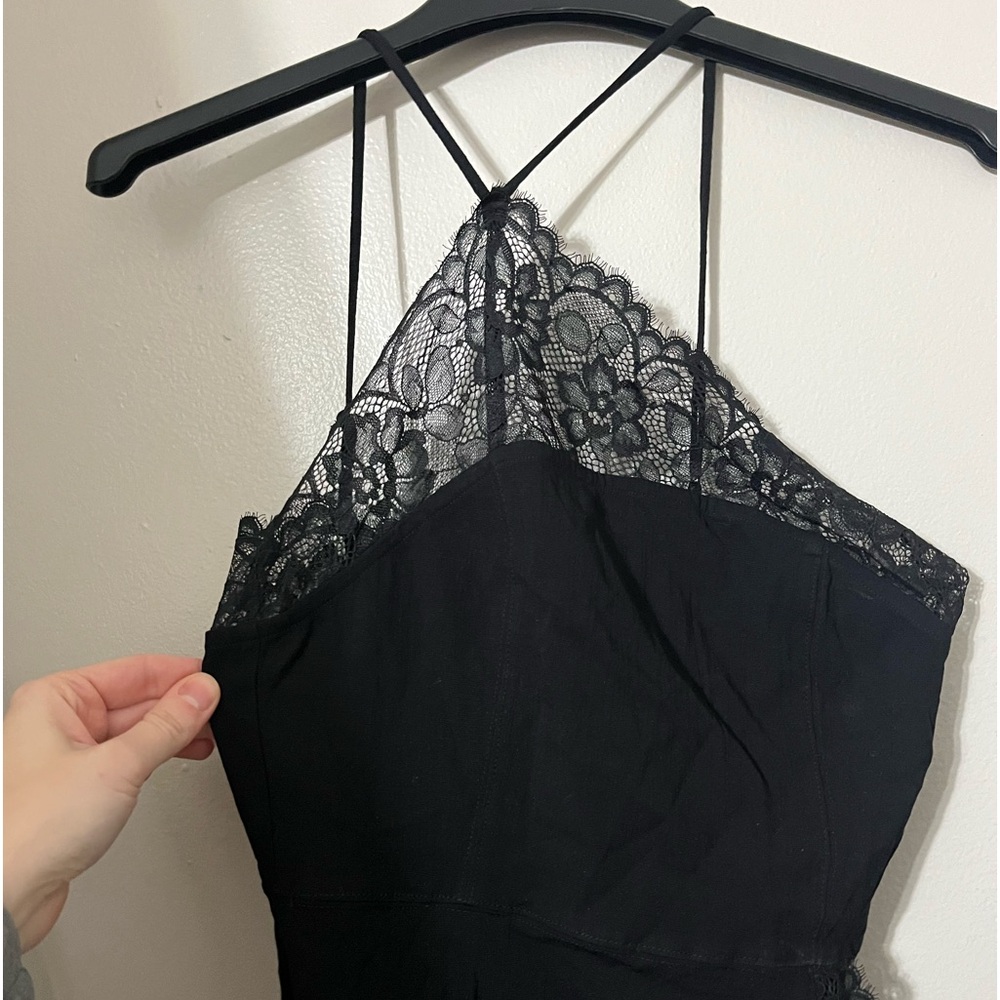 Free People (NWT) Premonitions Mini Bodycon One-Shoulder Dress in Black - Picture 5 of 9
